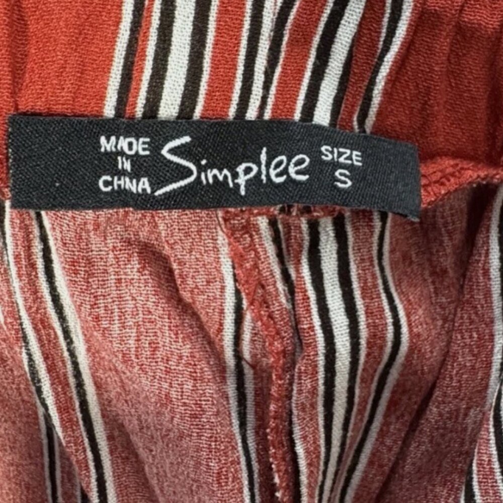 (S) SIMPLEE AWESOME Vertical Striped High Waist Palazzo w/ Slit Leg - Picture 9 of 12